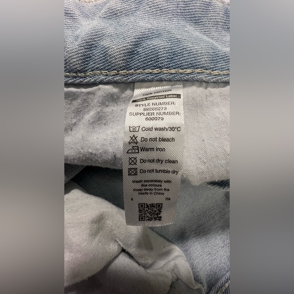 REDBAT Light Blue Women's Slouchy High-Rise Jean Cargo Pants size W12 - Picture 14 of 14